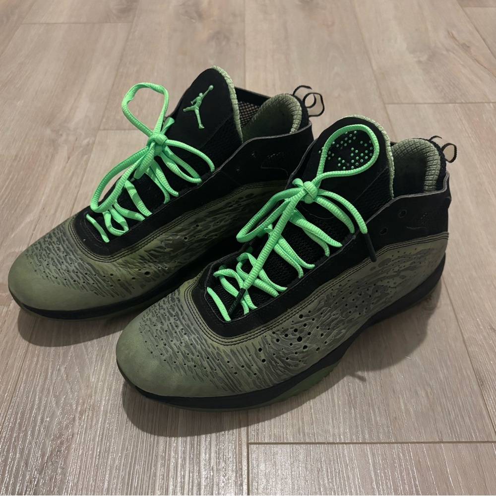 Jordan Black and Lime Sneakers